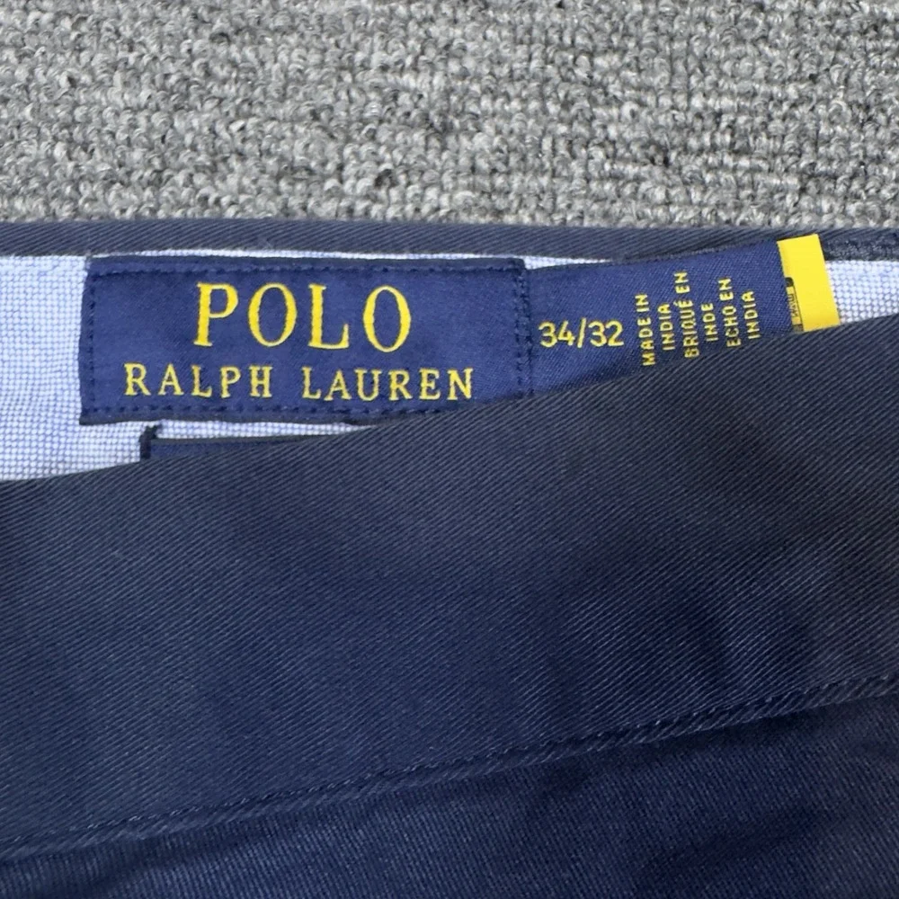 Polo Ralph Lauren Men's Stretch Straight Fit Chino Pants Size 34x32 Navy Classic